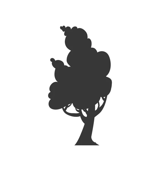 Icona sagoma albero. Design della natura. Grafico vettoriale — Vettoriale Stock