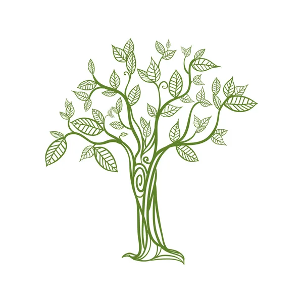 Ícone de árvore verde. Desenho natural. Gráfico vetorial — Vetor de Stock