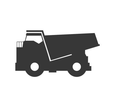 Dump Truck simgesi. Ulaşım tasarımı. Vektör grafiği