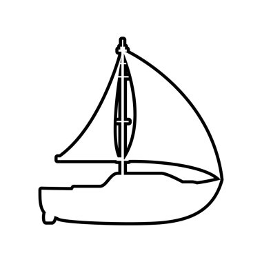 Yelkenli simgesi. Ulaşım tasarım. Vektör grafiği