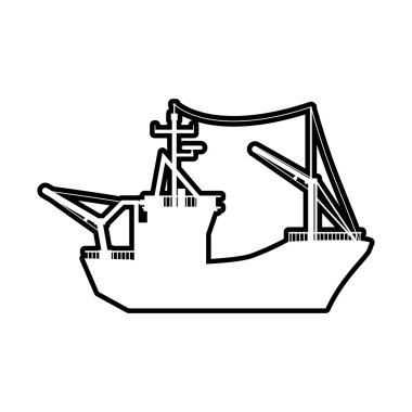 Gemi simgesi. Ulaşım tasarım. Vektör grafiği