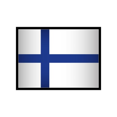 Bayrak simgesi. Finlandiya tasarım. Vektör grafiği