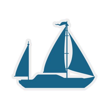 Gemi simgesi. Ulaşım tasarım. Vektör grafiği