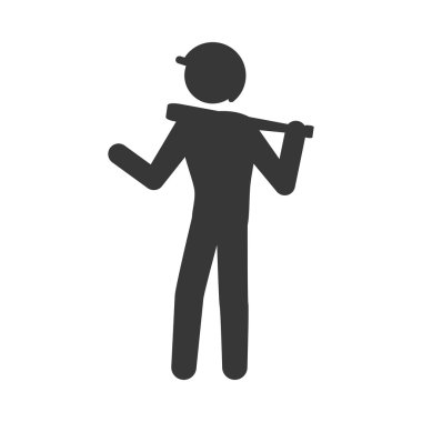 Beyzbol oyuncu simgesi. Spor tasarım. Vektör grafiği