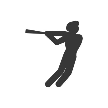 Beyzbol oyuncu simgesi. Spor tasarım. Vektör grafiği