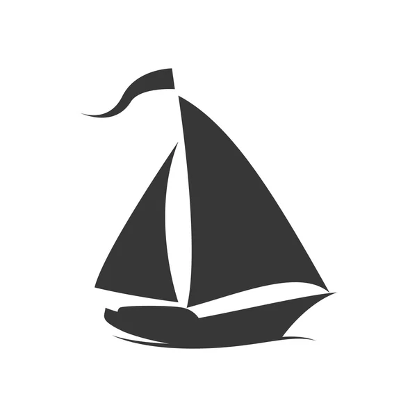 Segelbåt-ikonen. Transport design. Vektorgrafik — Stock vektor