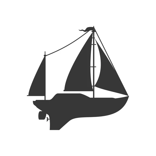 Zeilboot pictogram. Vervoer ontwerp. Vectorafbeelding — Stockvector