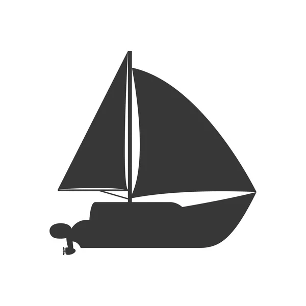 Icono del velero. Diseño de transporte. Gráfico vectorial — Archivo Imágenes Vectoriales