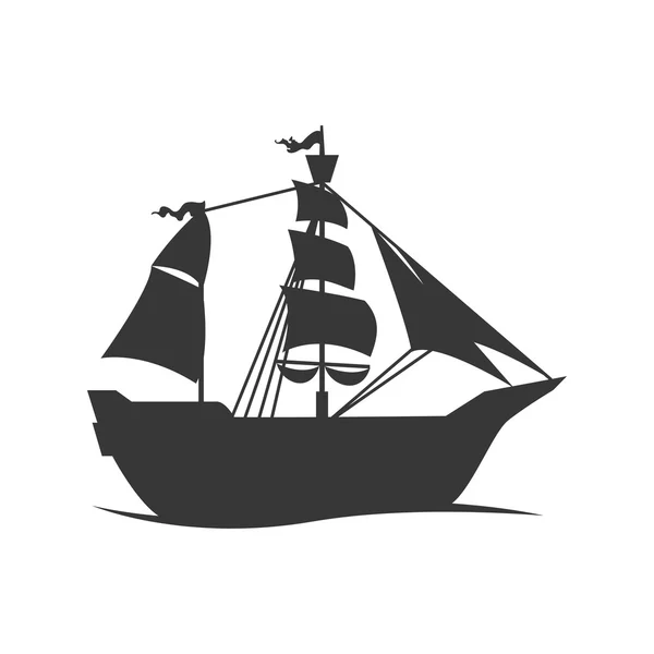Het pictogram van het schip. Vervoer ontwerp. Vectorafbeelding — Stockvector
