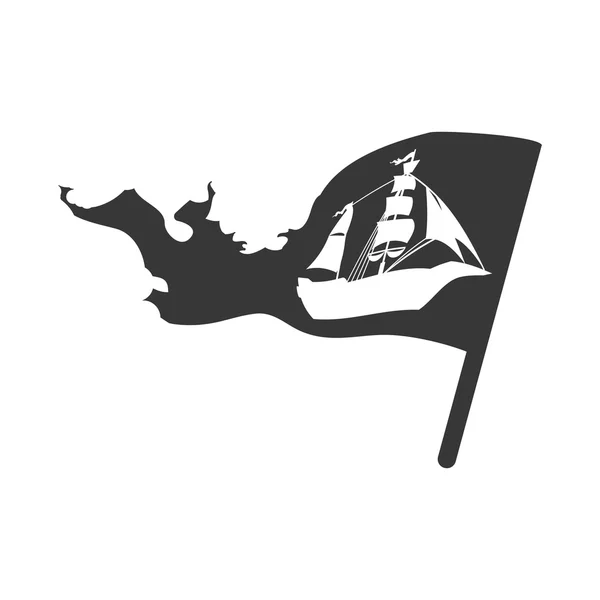 Icône du drapeau du navire. Conception de transport. Graphique vectoriel — Image vectorielle
