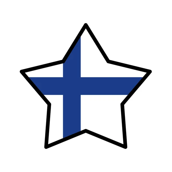 Ikon bendera. Desain Finlandia. Grafik vektor - Stok Vektor