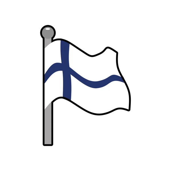 Icono de bandera. Finlandia diseño. Gráfico vectorial — Vector de stock