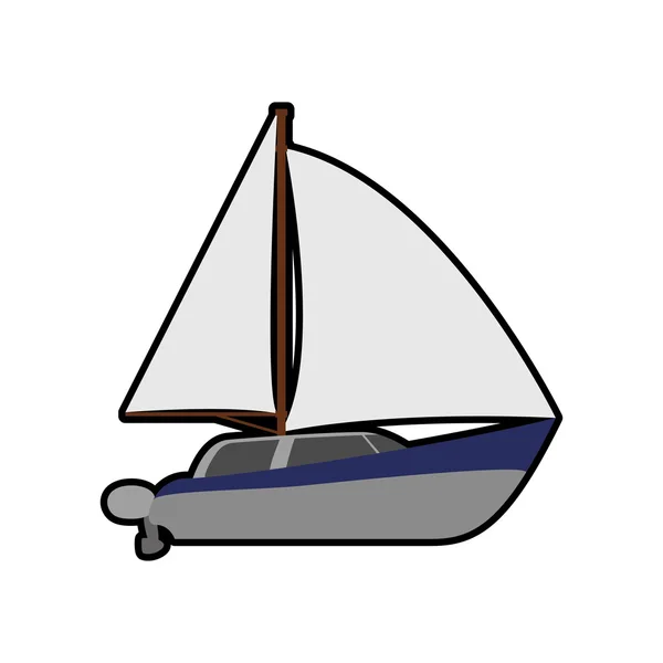 Zeilboot pictogram. Vervoer ontwerp. Vectorafbeelding — Stockvector