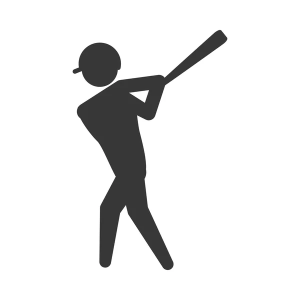 Icône de joueur de baseball. Design sportif. Graphique vectoriel — Image vectorielle