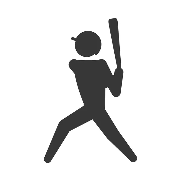 Icône de joueur de baseball. Design sportif. Graphique vectoriel — Image vectorielle