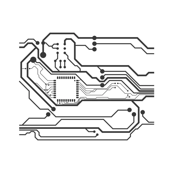 Pictogram van de printplaat. Technologie ontwerp. Vectorafbeelding — Stockvector