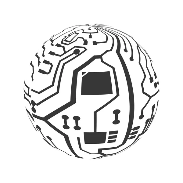 Icono de círculo de placa de circuito. Diseño tecnológico. Gráfico vectorial — Archivo Imágenes Vectoriales