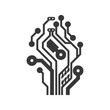 Devre kartı simgesi. Teknoloji tasarımı. Vektör grafiği