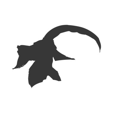 Keçi simgesi. Vahşi hayvan tasarımı. Vektör grafiği