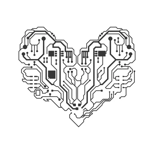 Icône de carte de circuit imprimé. Conception technologique. Graphique vectoriel — Image vectorielle