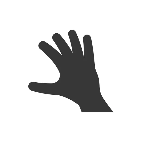 Icono de silueta de mano humana. Diseño de gestos. Gráfico vectorial — Vector de stock