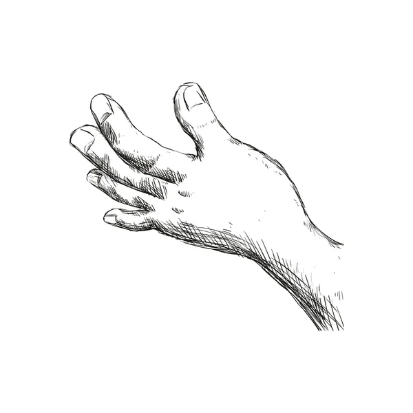 Ikonu náčrtku ruky. Návrh ručního gesta. Vektorová grafika — Stockový vektor