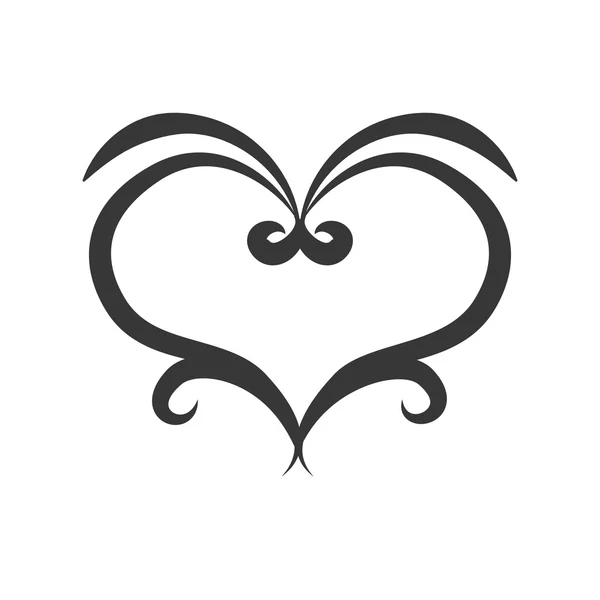 Icono del corazón ornamental. Diseño de amor. Gráfico vectorial — Archivo Imágenes Vectoriales