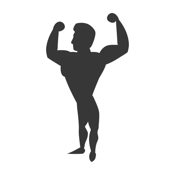 Icona dell'uomo muscolare. Bodybuilder design. Grafico vettoriale — Vettoriale Stock