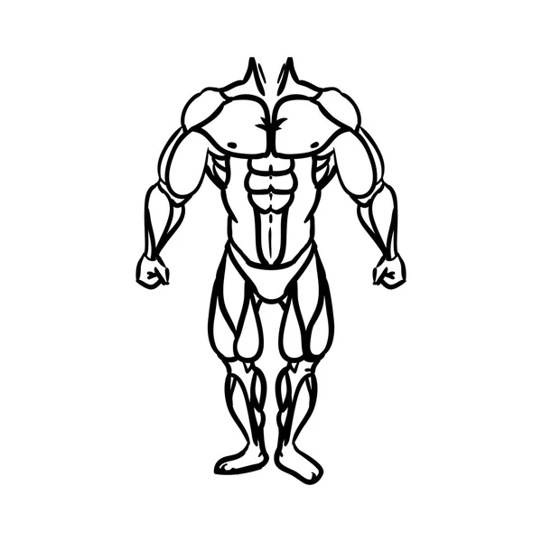 Muscle man icon. Bodybuilder design. Vector graphic — Stock Vector
