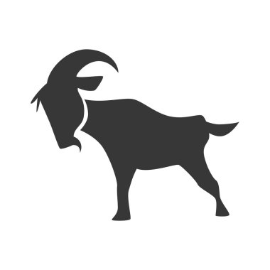 Keçi simgesi. Vahşi hayvan tasarımı. Vektör grafiği