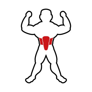 Adale adam simgesi. Vücut geliştirmeci tasarım. Vektör grafiği