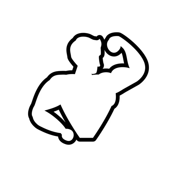 Muskelmann-Ikone. Bodybuilder-Design. Vektorgrafik — Stockvektor