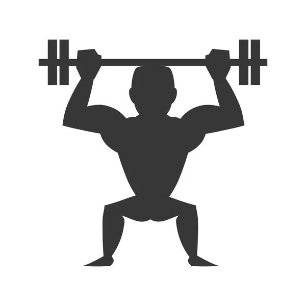 Muscle man icon. Bodybuilder design. Vector graphic — Stock Vector