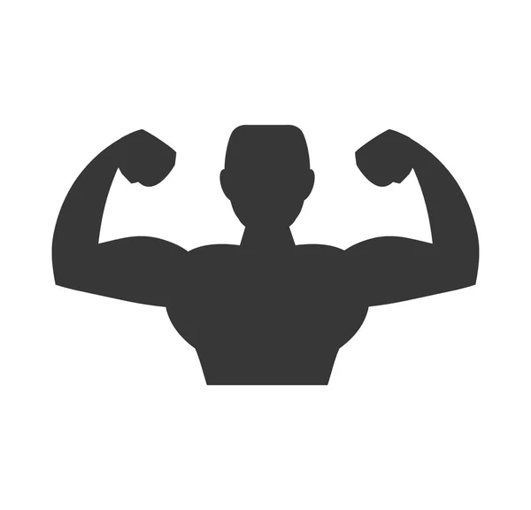 Muskelmann-Ikone. Bodybuilder-Design. Vektorgrafik — Stockvektor