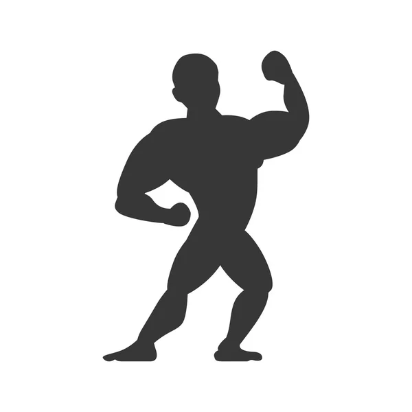 Muscle man icon. Bodybuilder design. Vector graphic — Stock Vector