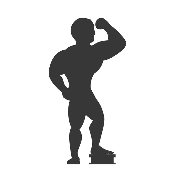 L'icône de l'homme musculaire. Conception de bodybuilder. Graphique vectoriel — Image vectorielle