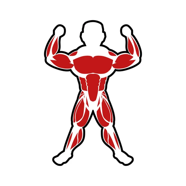 Muscle man icon. Bodybuilder design. Vector graphic — Stock Vector