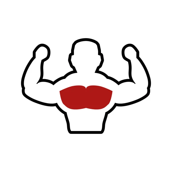 Muscle man icon. Bodybuilder design. Vector graphic — Stock Vector