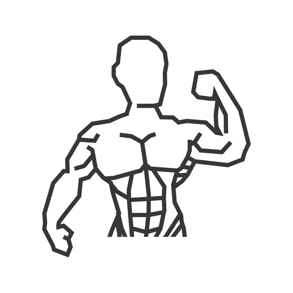 Muscle man pictogram. Bodybuilder ontwerp. Vectorafbeelding — Stockvector