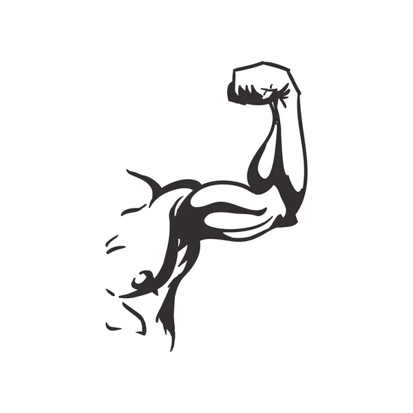 Икона человека-мускула. Дизайн бодибилдера. Векторная графика — стоковый вектор