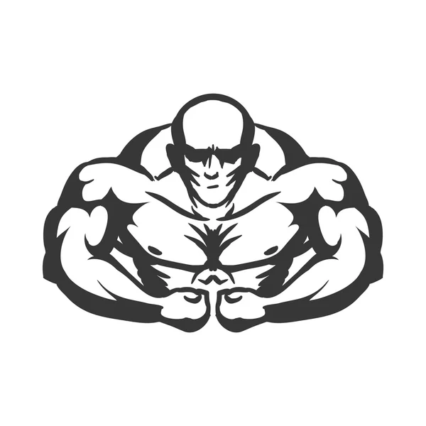 근육 남자 아이콘입니다. 보디 디자인입니다. 벡터 그래픽 — 스톡 벡터