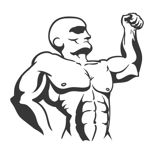 Muskelmann-Ikone. Bodybuilder-Design. Vektorgrafik — Stockvektor