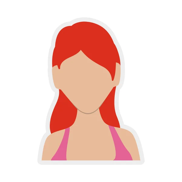 Kadın baş simgesi. Avatar kadın tasarım. Vektör grafiği — Stok Vektör