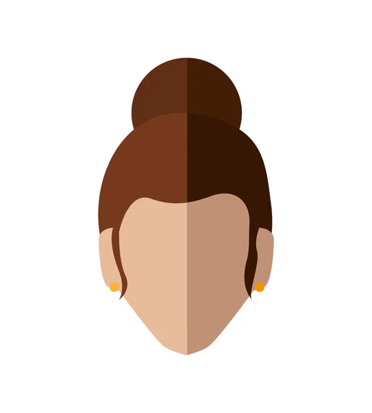 Ícone de cabeça de mulher. Avatar design feminino. Gráfico vetorial — Vetor de Stock