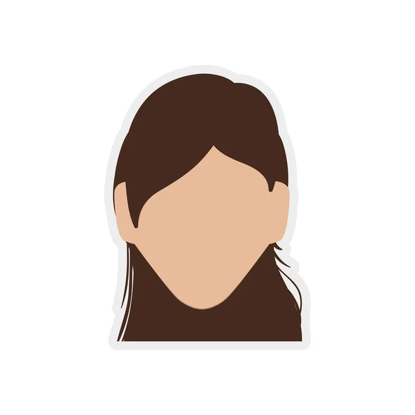 Ícone de cabeça de mulher. Avatar design feminino. Gráfico vetorial — Vetor de Stock