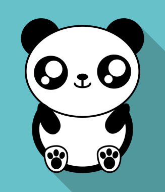 Kawaii panda simgesi. Sevimli hayvan. Vektör grafiği