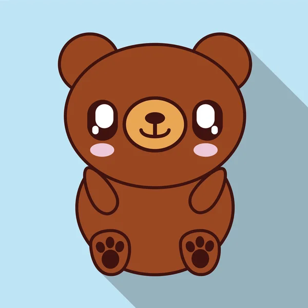 Icono del oso Kawaii. Lindo animal. Gráfico vectorial — Archivo Imágenes Vectoriales