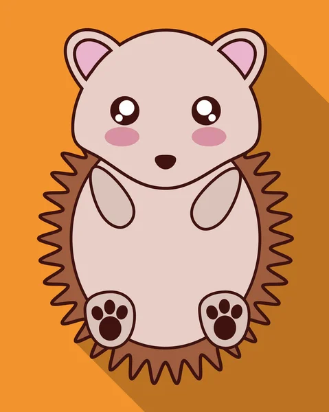 Kawaii Igel-Ikone. Niedliches Tier. Vektorgrafik — Stockvektor