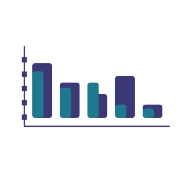 Veri çubukları simgesi. Infographic tasarım. Vektör grafiği