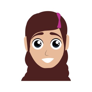 Kadın baş simgesi. Kadın avatar tasarım. Vektör grafiği